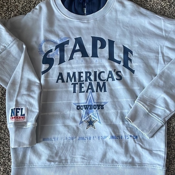 Men's NFL X Staple Gray Dallas Cowboys Oversized Gridiron Vintage-Like Wash Pull - Picture 3 of 8